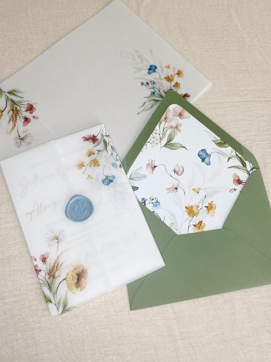 Wildflower Vellum Wrap + Matching Envelope
