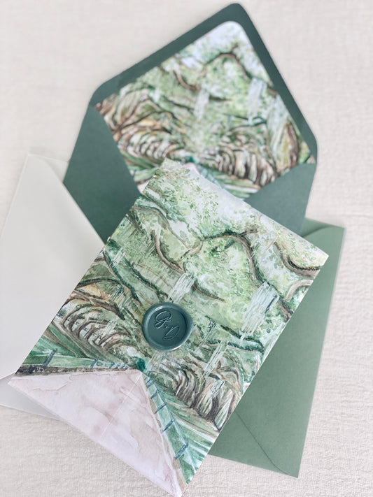 Avenue of the Oaks Vellum Wrap + Matching Envelope