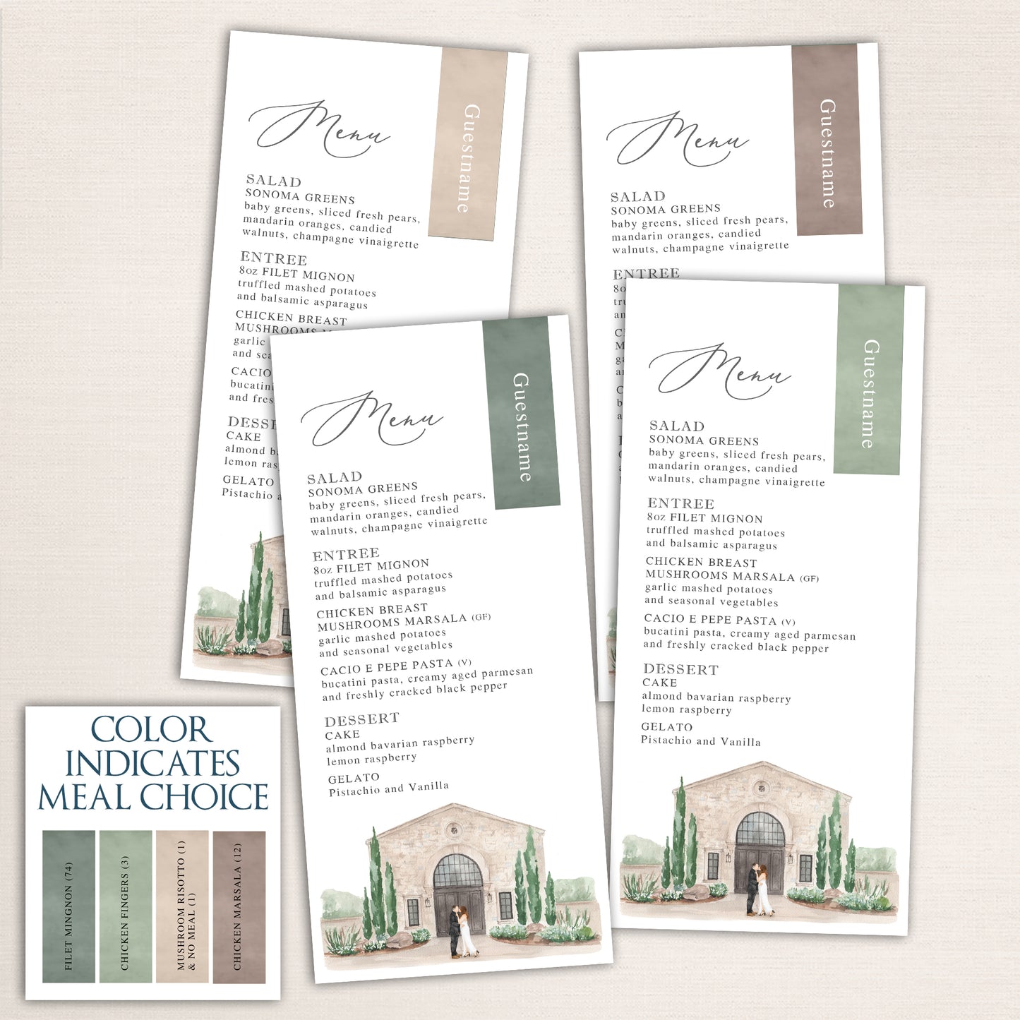 Menus with Guest's Names