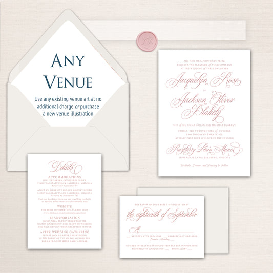 Raspberry Plain Manor Invitations