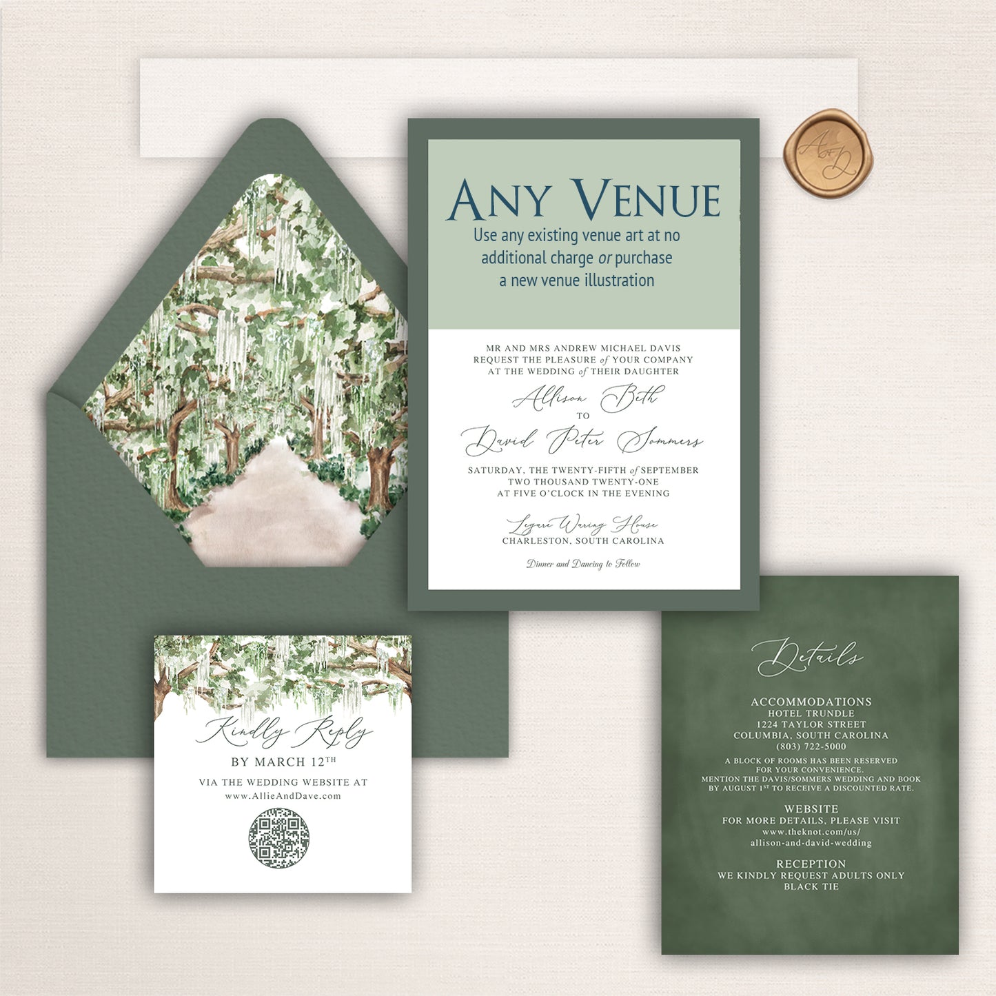 Boone Hall Plantation Invitations