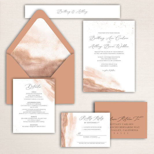 Minimalist Dusty Blue Watercolor Invitations