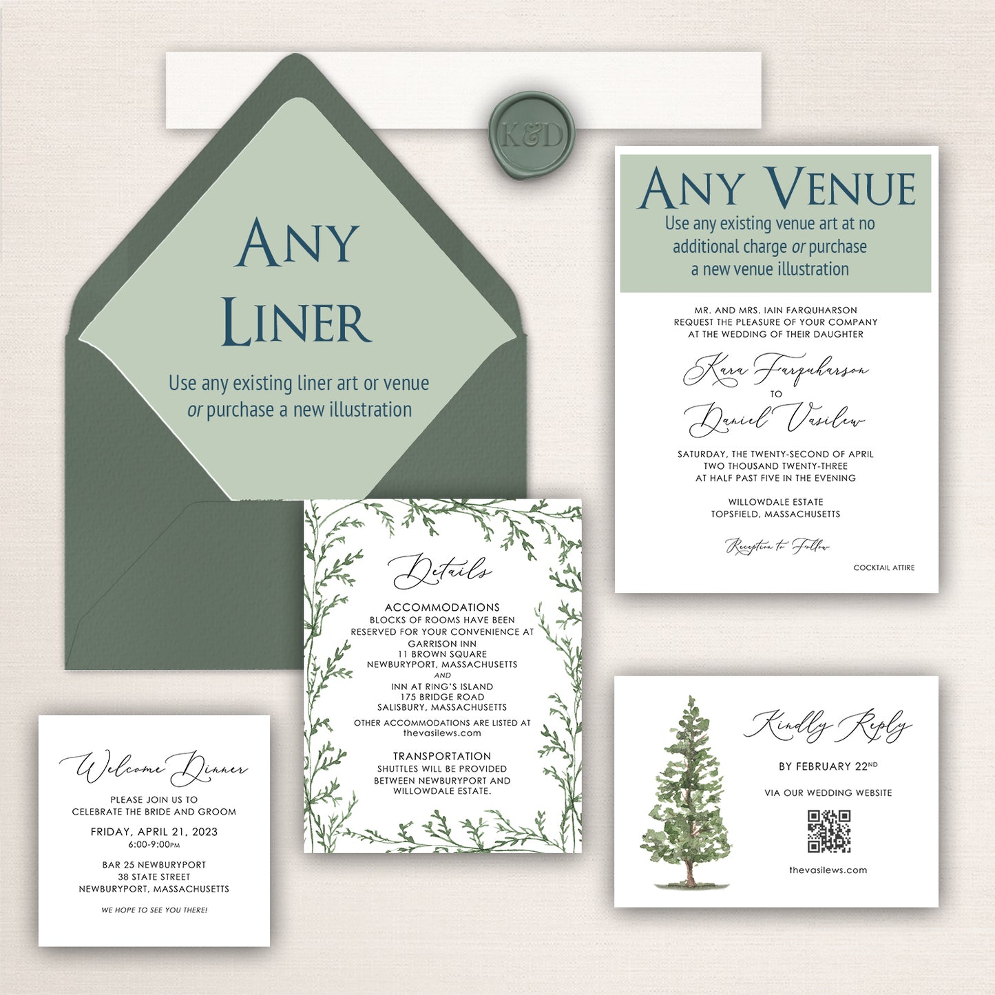 Woodstock Inn Winter Wedding Invitations