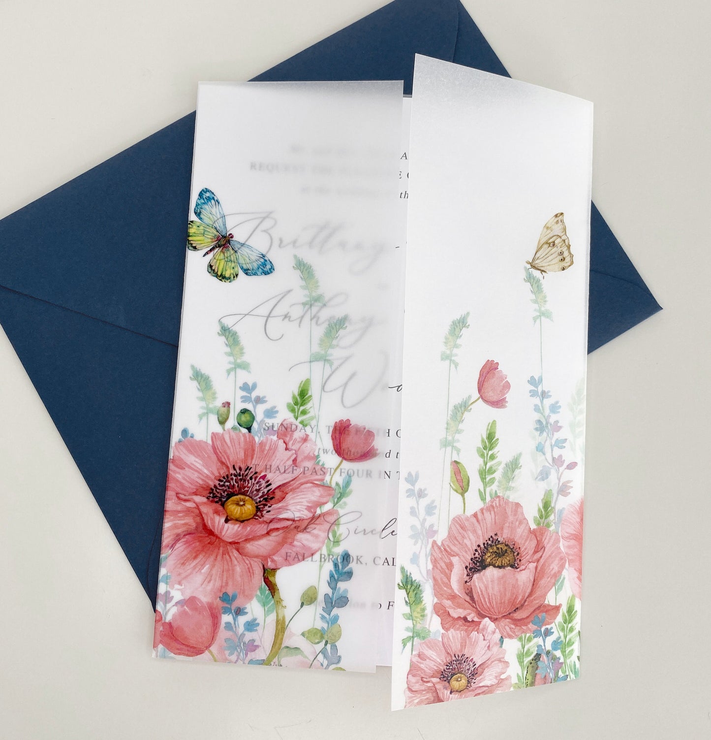 Blue Anemone Vellum Wrap