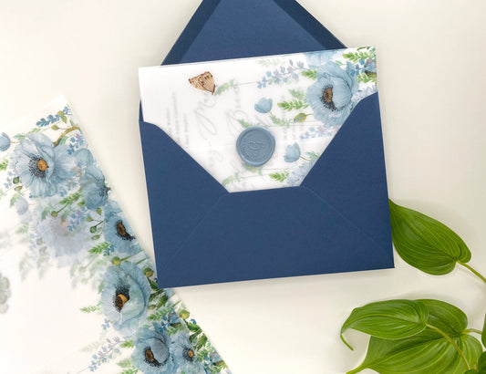 Blue Anemone Vellum Wrap
