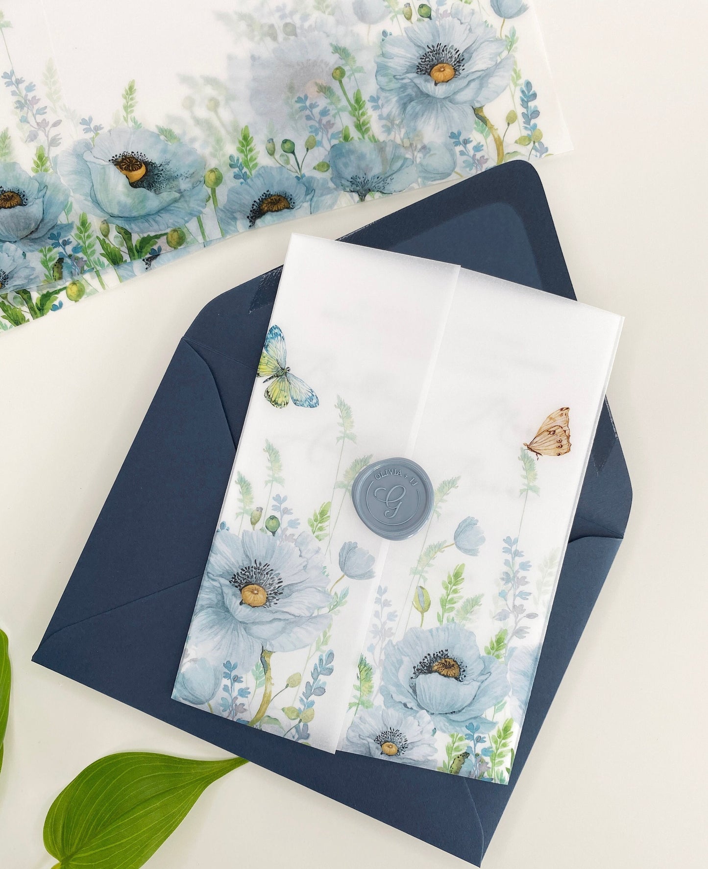 Blue Anemone Vellum Wrap