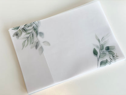 Eucalyptus Vellum Wrap + Matching Envelope