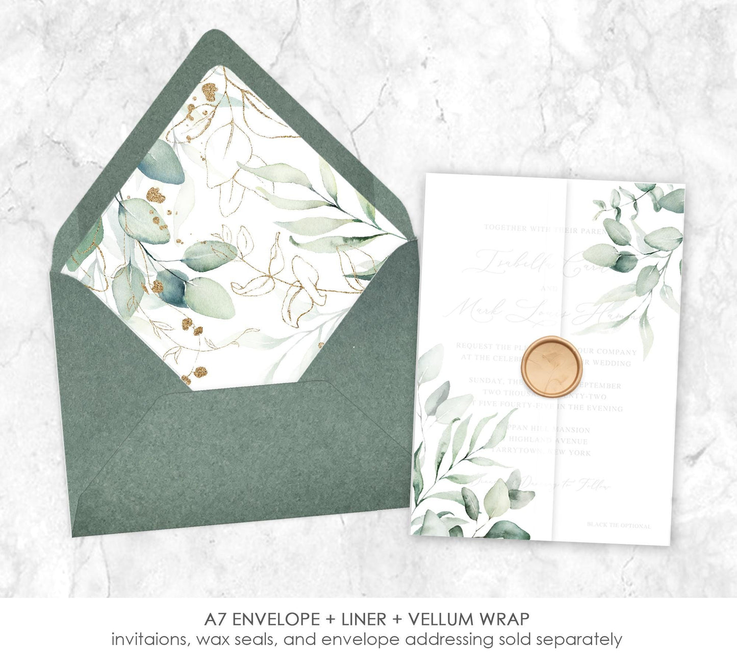 Eucalyptus Vellum Wrap + Matching Envelope