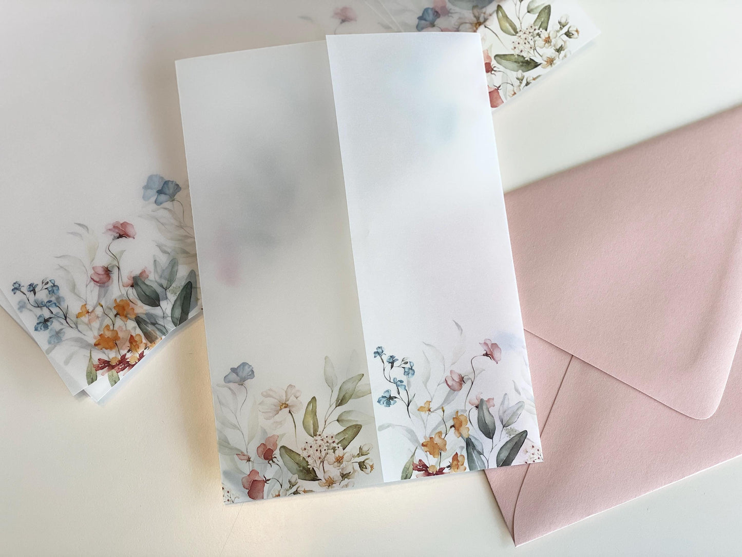 Wildflower Vellum Wrap + Matching Envelope