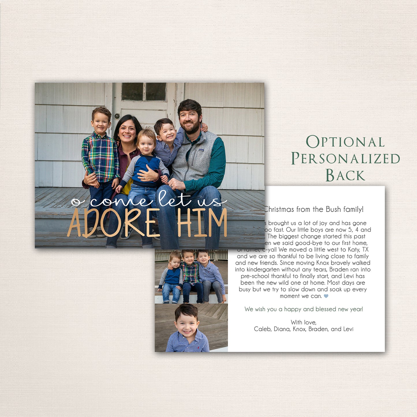 O Come Let Us Adore Him Photo Christmas Card #38