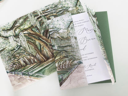Avenue of the Oaks Vellum Wrap + Matching Envelope