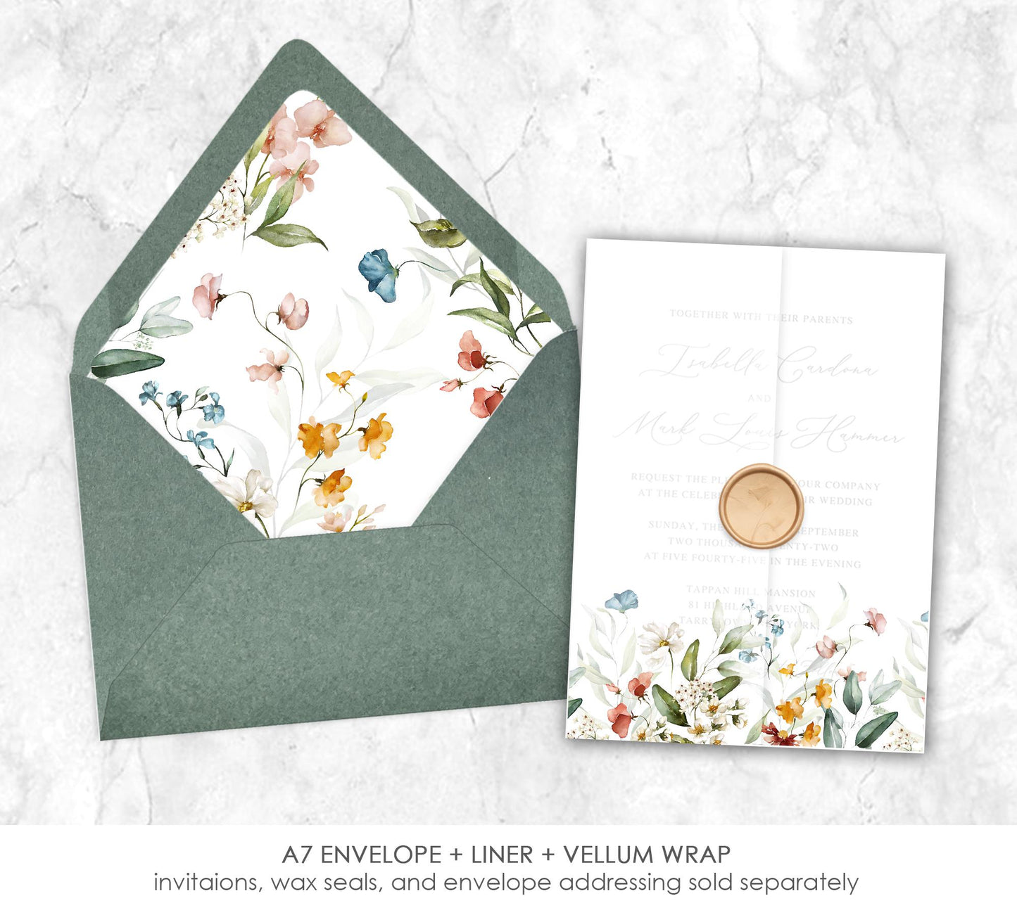 Wildflower Vellum Wrap + Matching Envelope