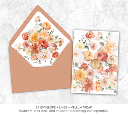 Warm Sunset Vellum Wrap  + Matching Envelope