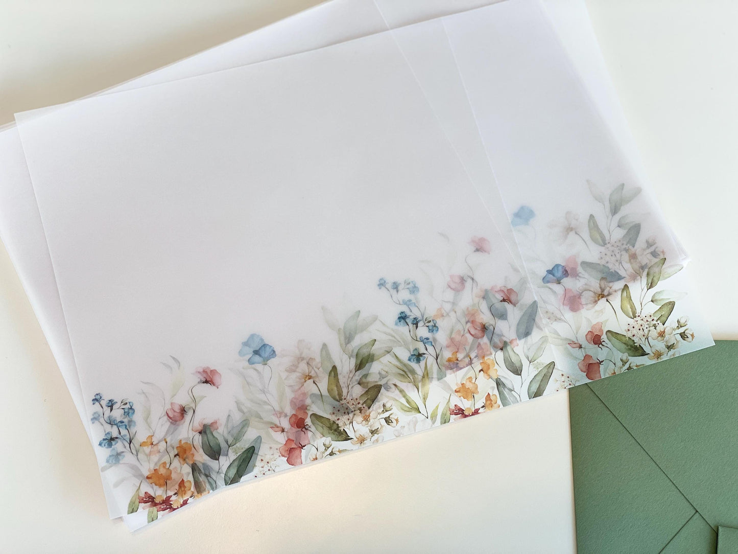 Wildflower Vellum Wrap + Matching Envelope