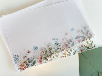 Wildflower Vellum Wrap + Matching Envelope