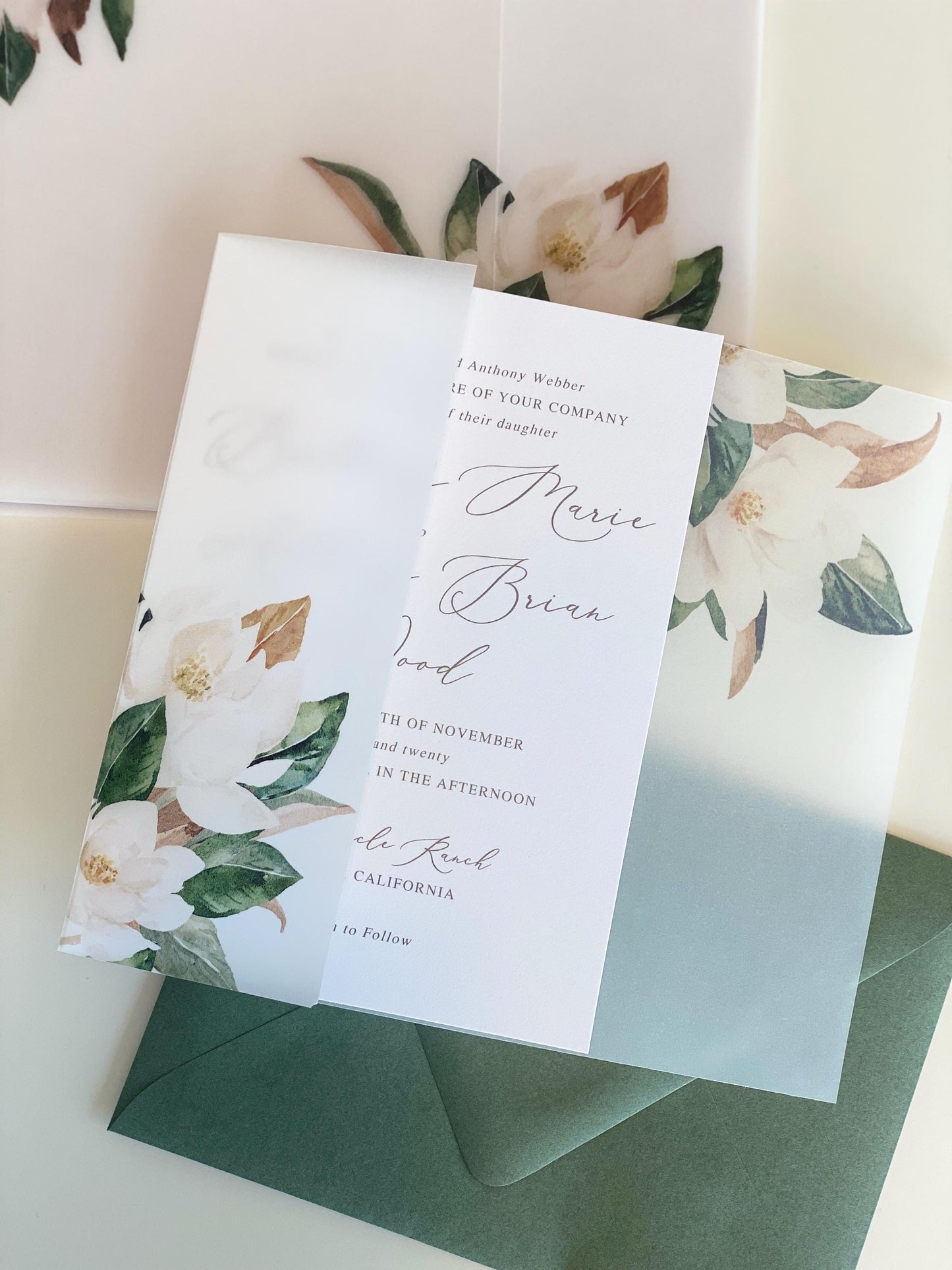 Magnolia Vellum Wrap + Matching Envelope
