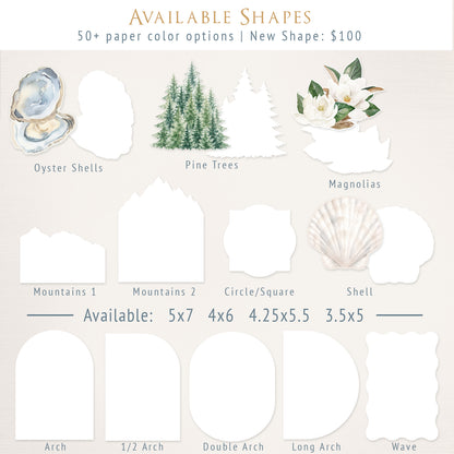 Brown Wedding Invitations | Striped Shaped Cards Suite