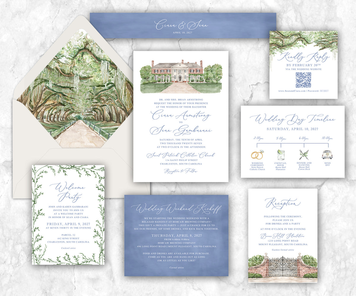 Boone Hall Plantation Invitations