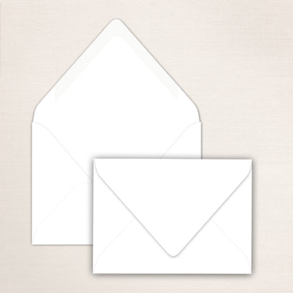 Basic plain white double envelope set with the outer envelope flap open and the inner envelope flap closed.