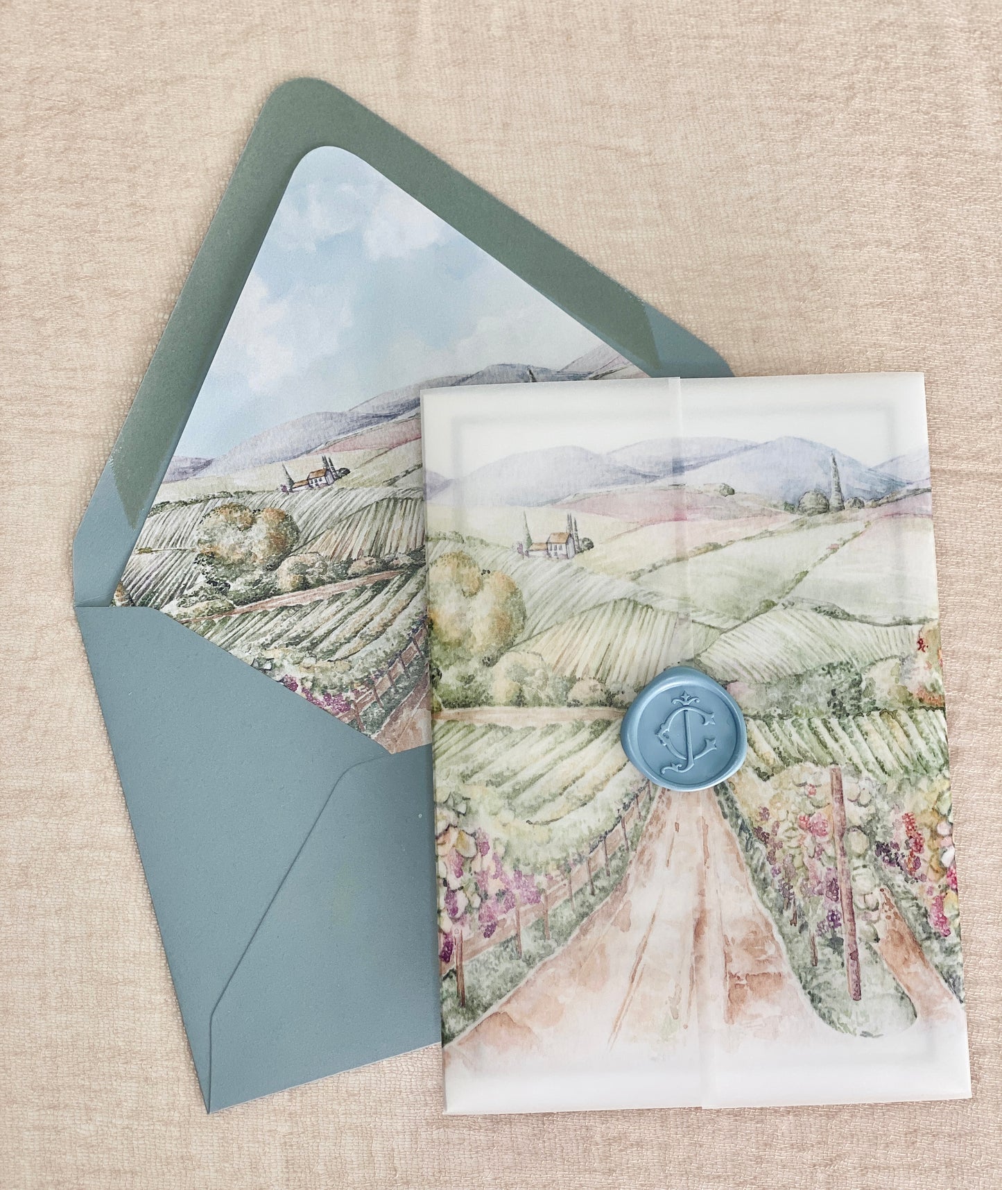 Vineyard Vellum Wrap + Matching Envelope