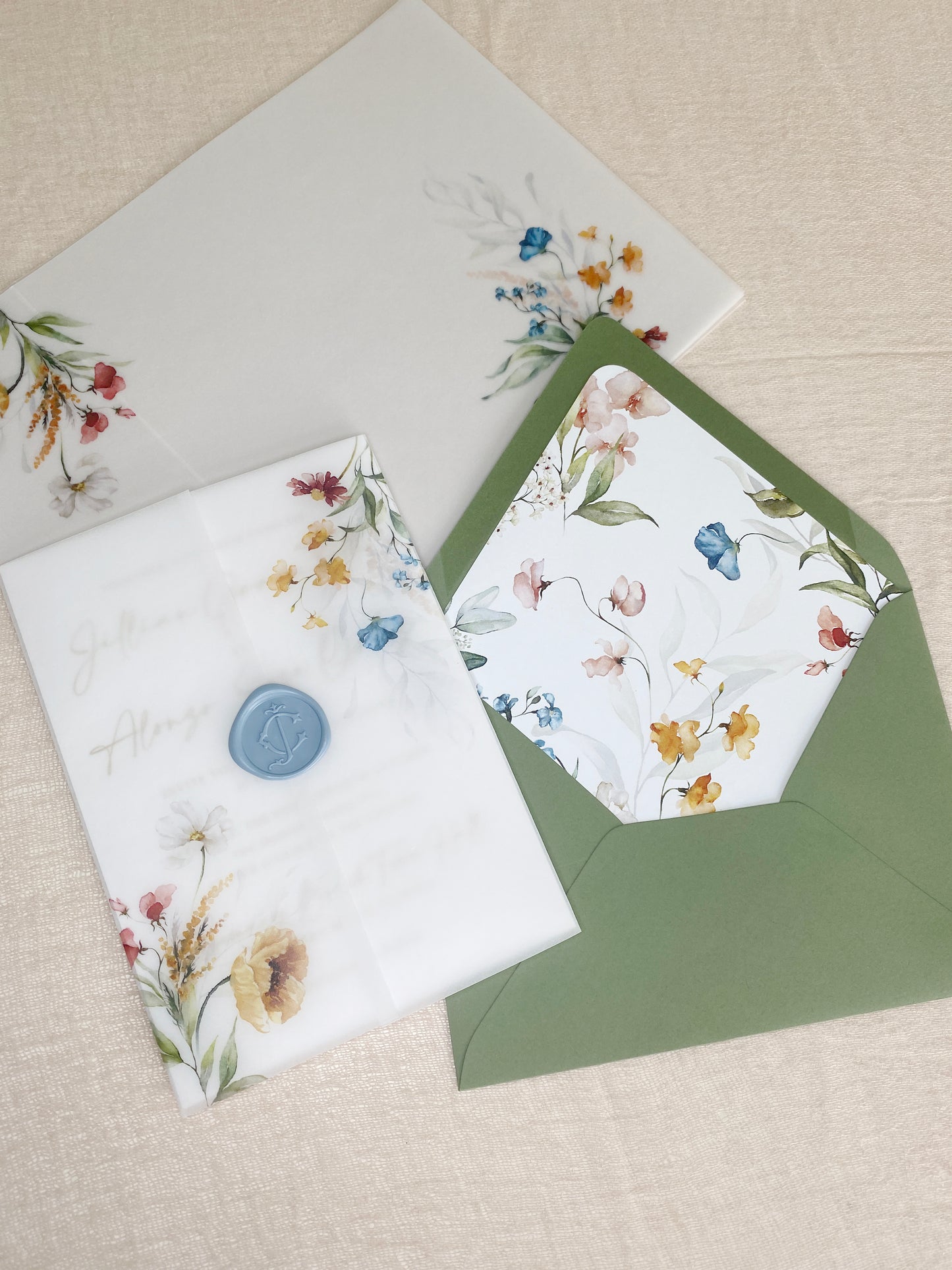 Wildflower Vellum Wrap + Matching Envelope
