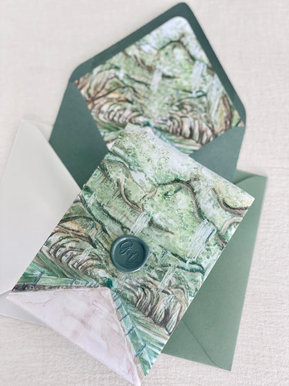 Avenue of the Oaks Vellum Wrap + Matching Envelope