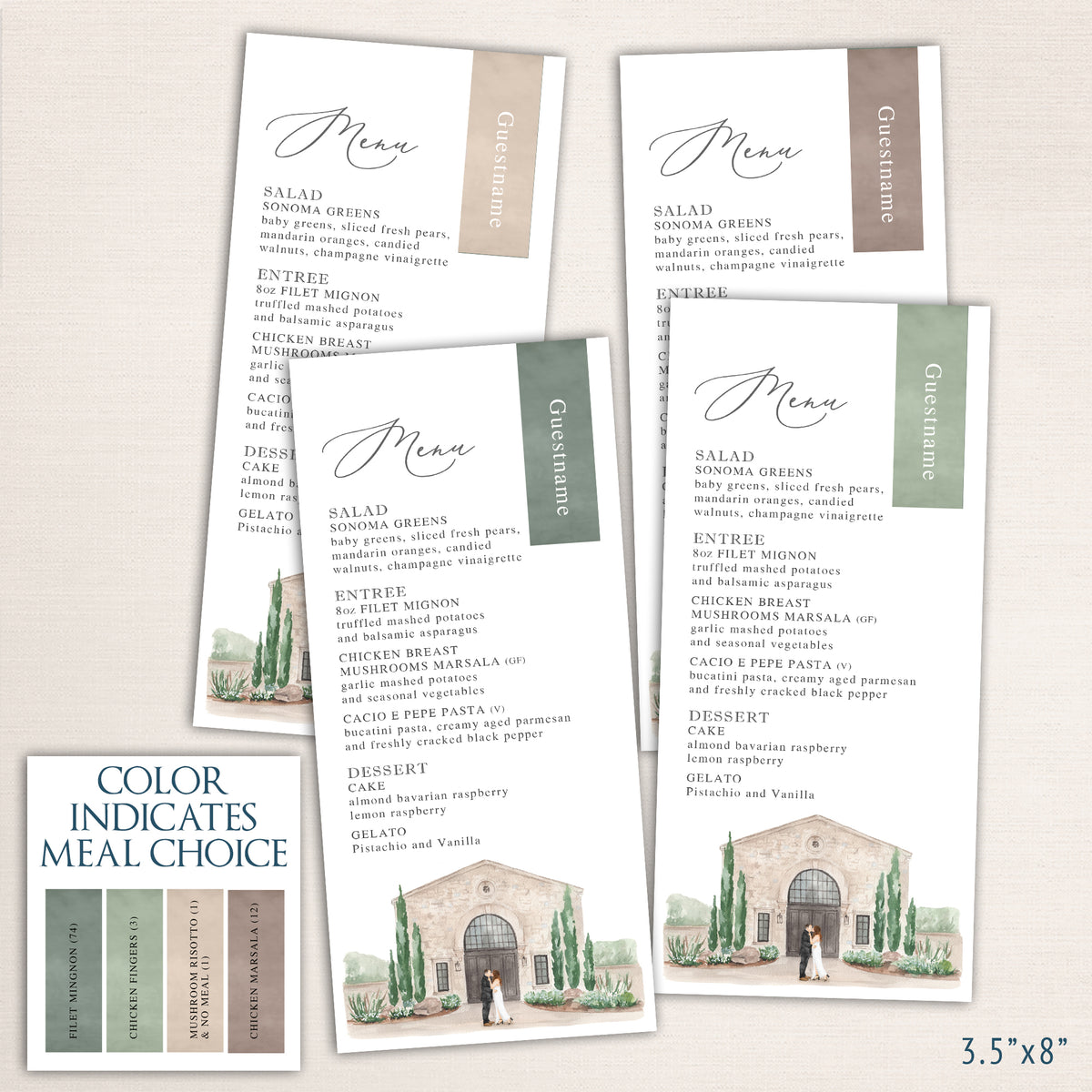 Menus with Guest's Names