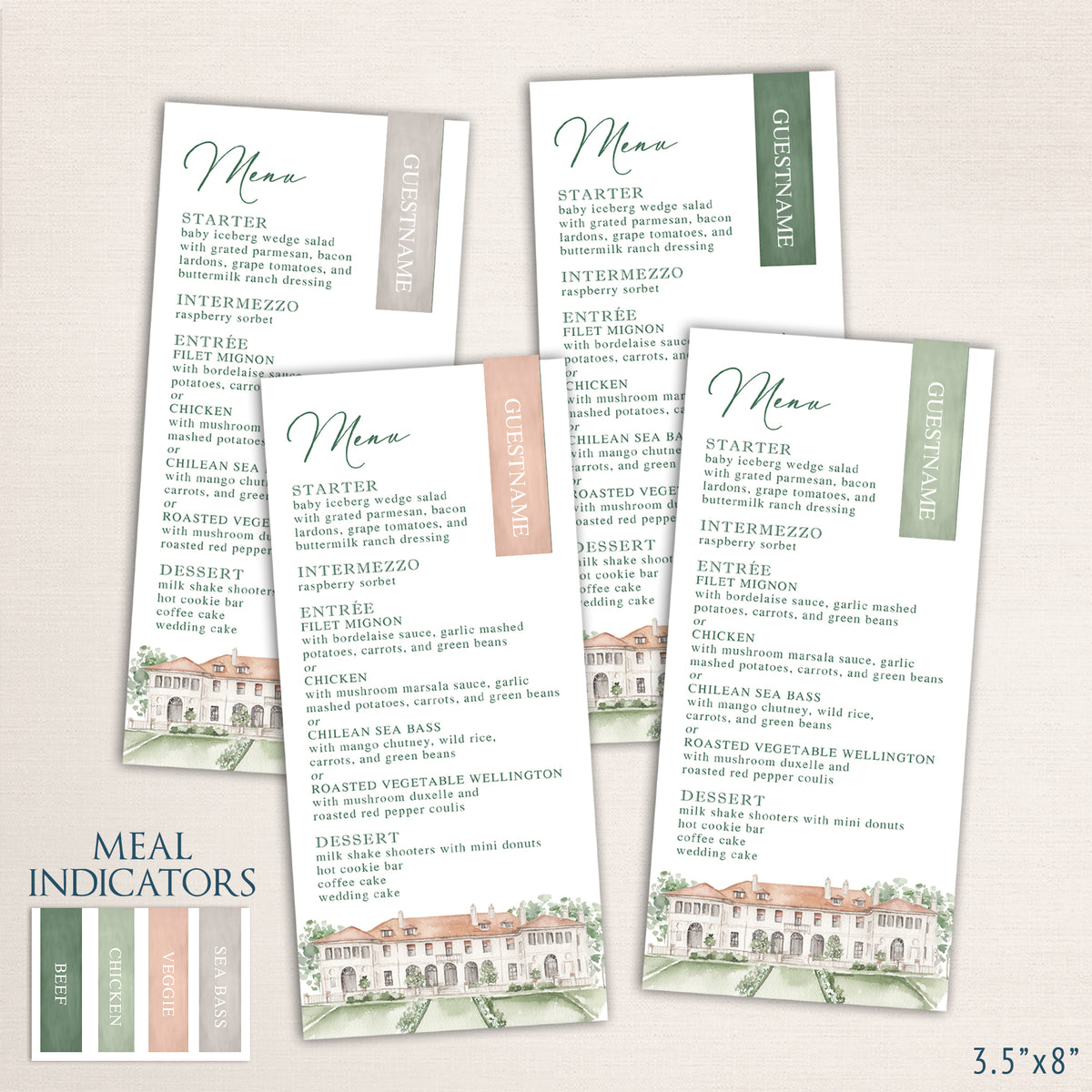 Menus with Guest's Names