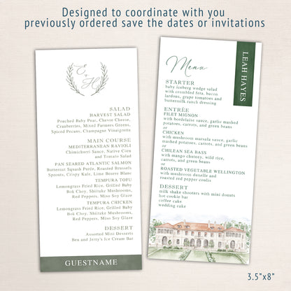 Menus with Guest's Names