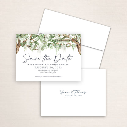 Southern Oak Tree Branches Save the Date