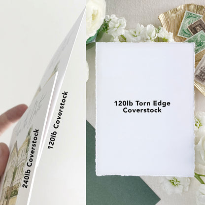Minimalist Green Watercolor Invitations
