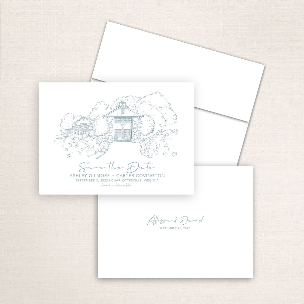 Pippin Hill Farm & Vineyards Sketch Save the Date