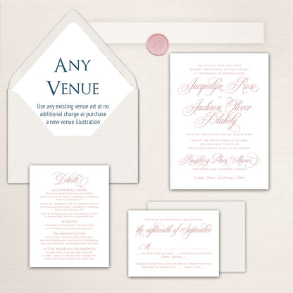 Raspberry Plain Manor Invitations