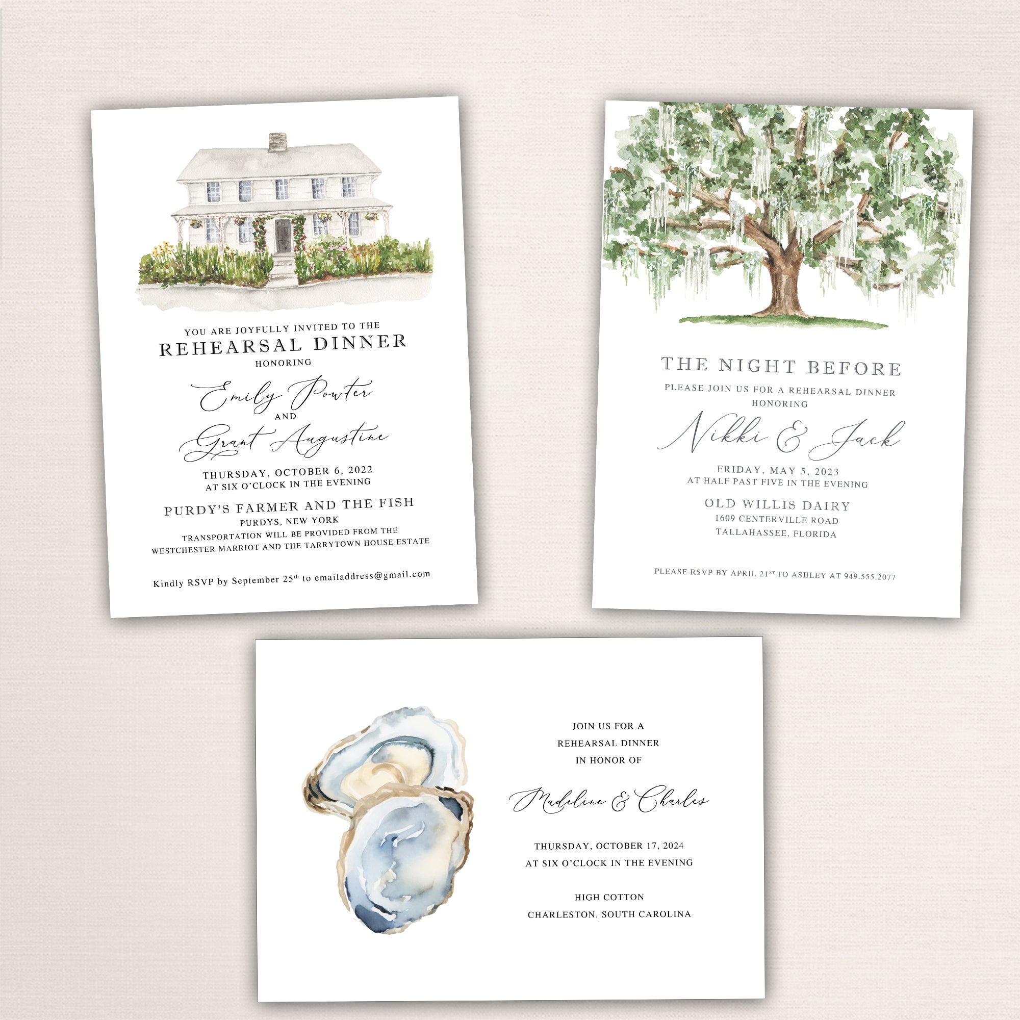 A-la-cart Rehearsal Dinner Invitations