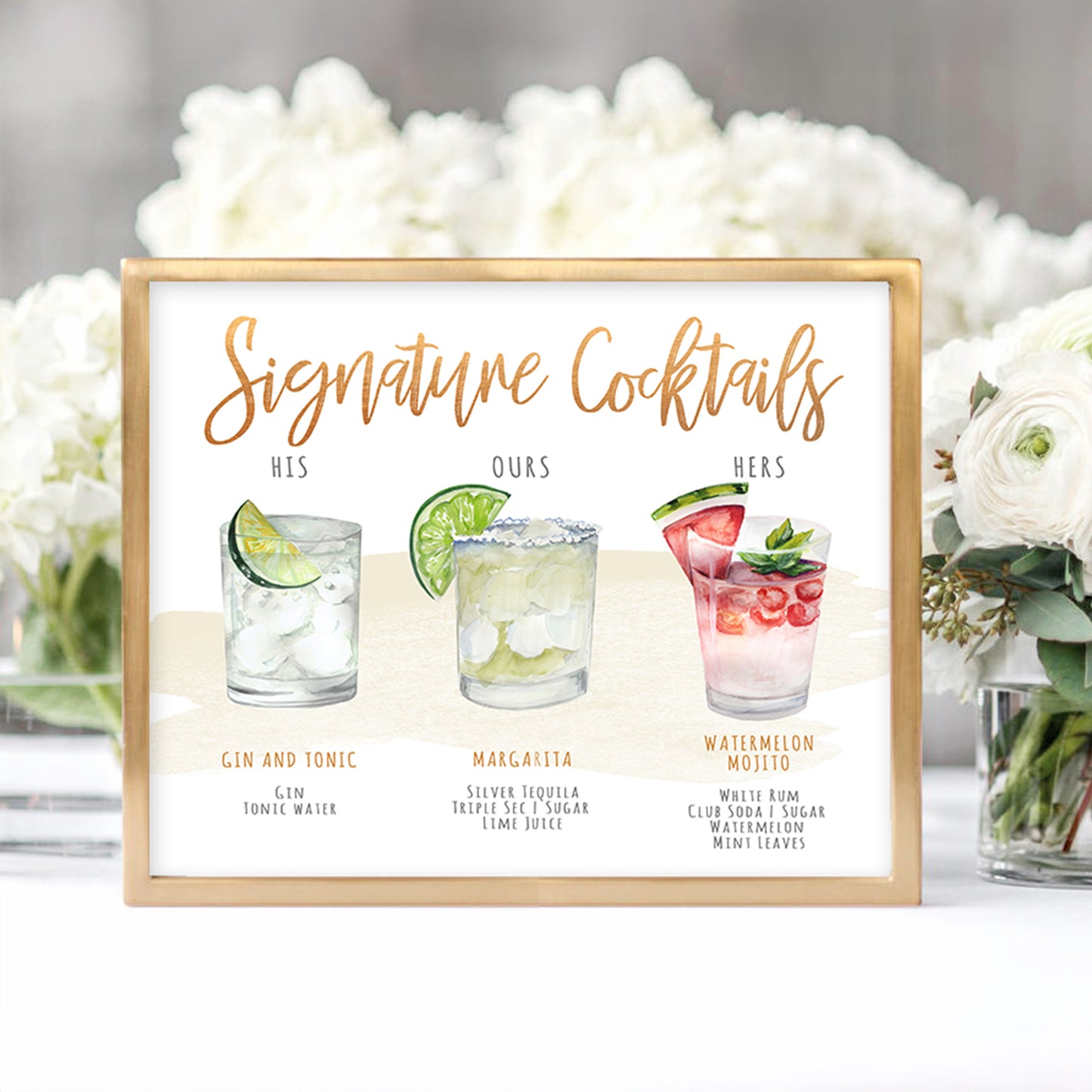 Signature Drink and Bar Signs | 8x10