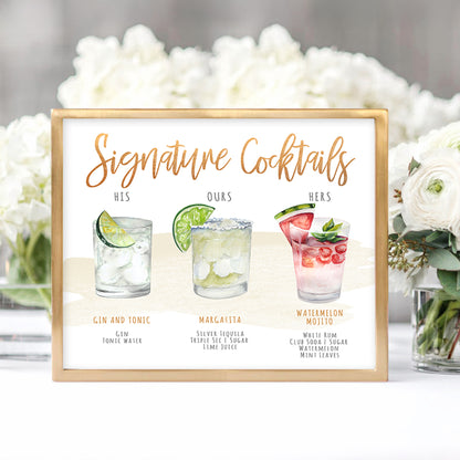 Signature Drink and Bar Signs | 8x10