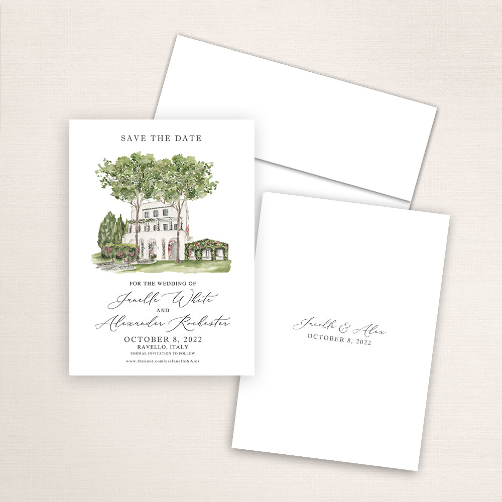 Villa Eva Watercolor Save the Date