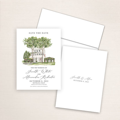 Villa Eva Watercolor Save the Date