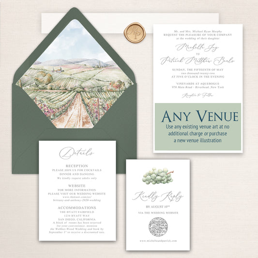 Vineyard Wedding Invitations