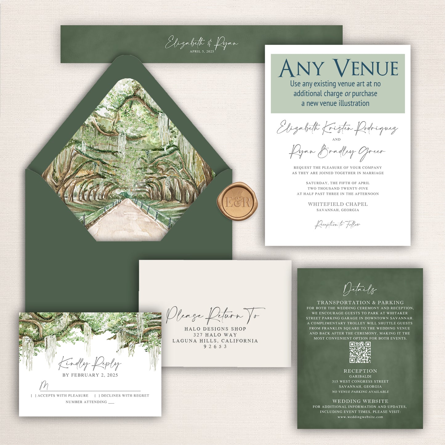Southern Live Oak Invitations