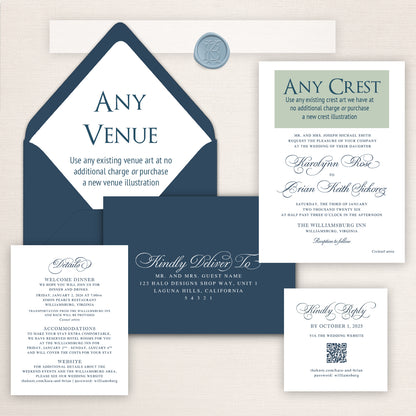 Williamsburg Inn Wedding Invitations