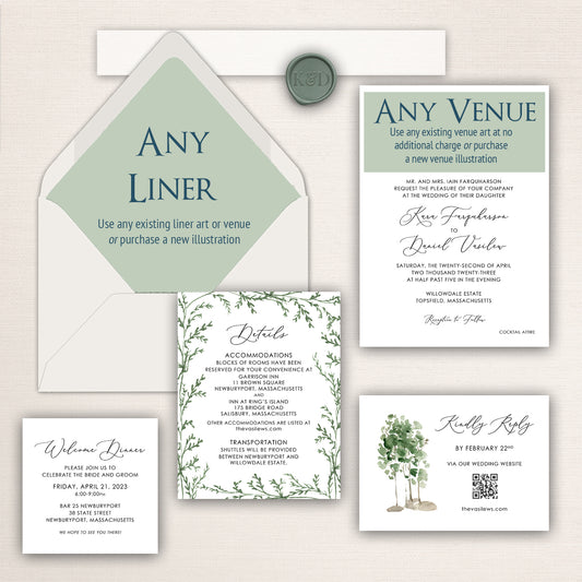 Willowdale Estate Winter Wedding Invitations