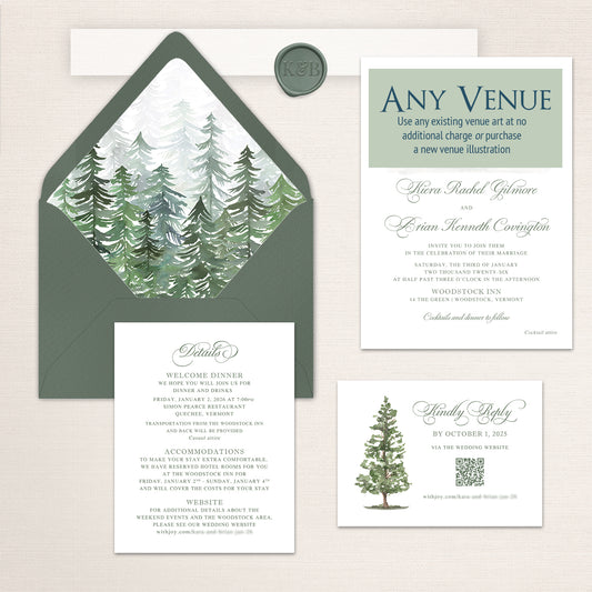 Woodstock Inn Winter Wedding Invitations