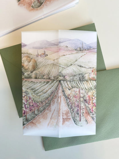 Vineyard Vellum Wrap + Matching Envelope
