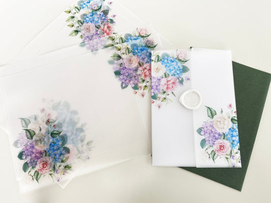 Hydrangea and Rose Vellum Wrap