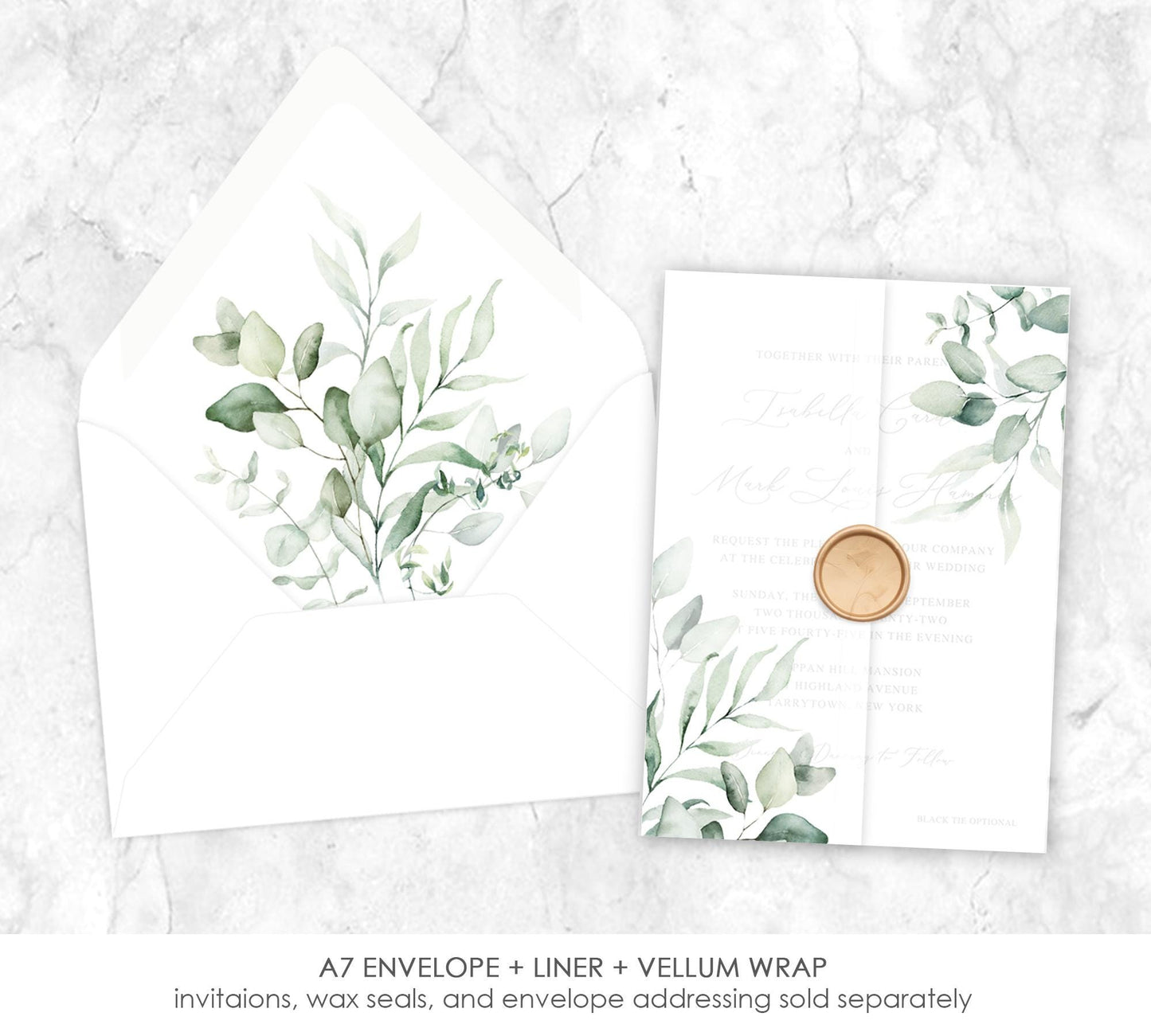 Eucalyptus Vellum Wrap + Matching Envelope