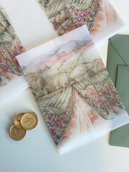 Vineyard Vellum Wrap + Matching Envelope