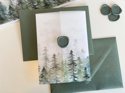 Evergreen Vellum Wrap + Matching Envelope